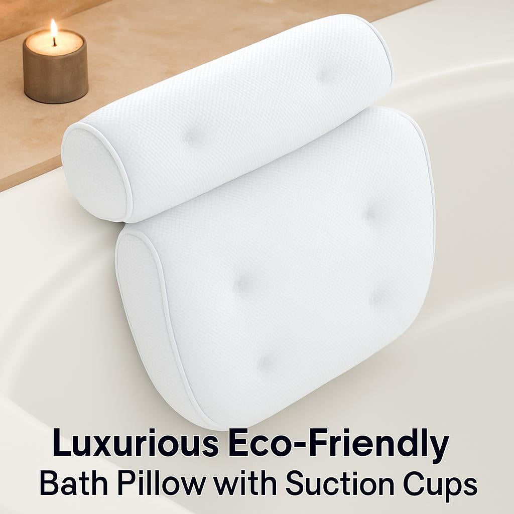 Luxurious Eco-Friendly Bath Pillow with Suction Cups