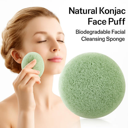 Natural Konjac Face Puff - Biodegradable Facial Cleansing Sponge
