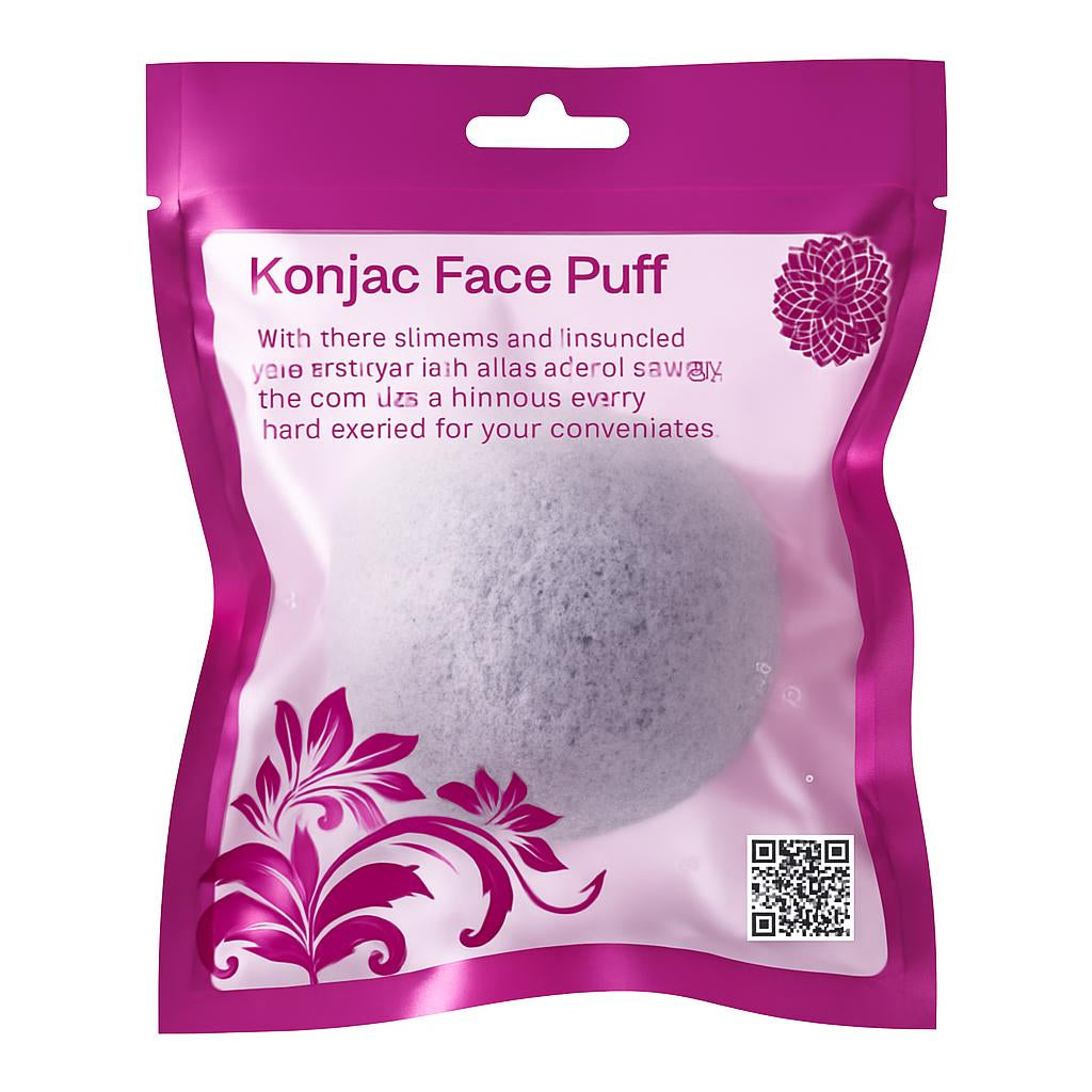 Natural Konjac Face Puff - Biodegradable Facial Cleansing Sponge