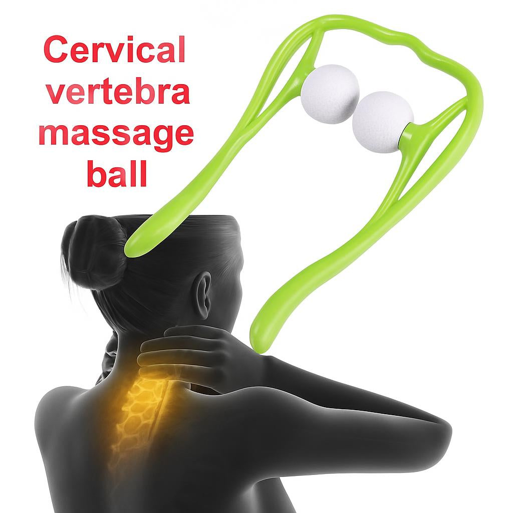 U-Shaped Neck and Shoulder Massager with Dual Handles and Roller Balls