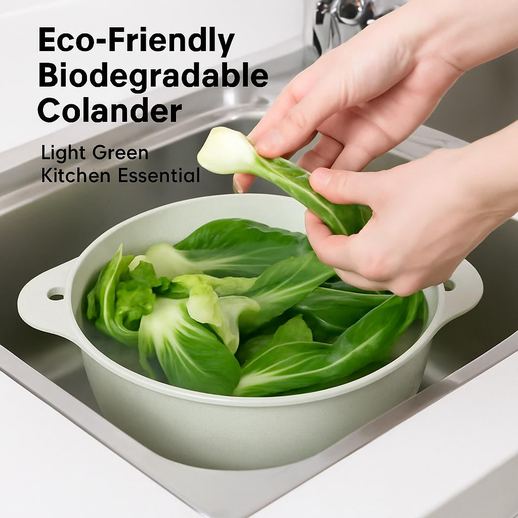Eco-Friendly Biodegradable Colander - Light Green Kitchen Essential