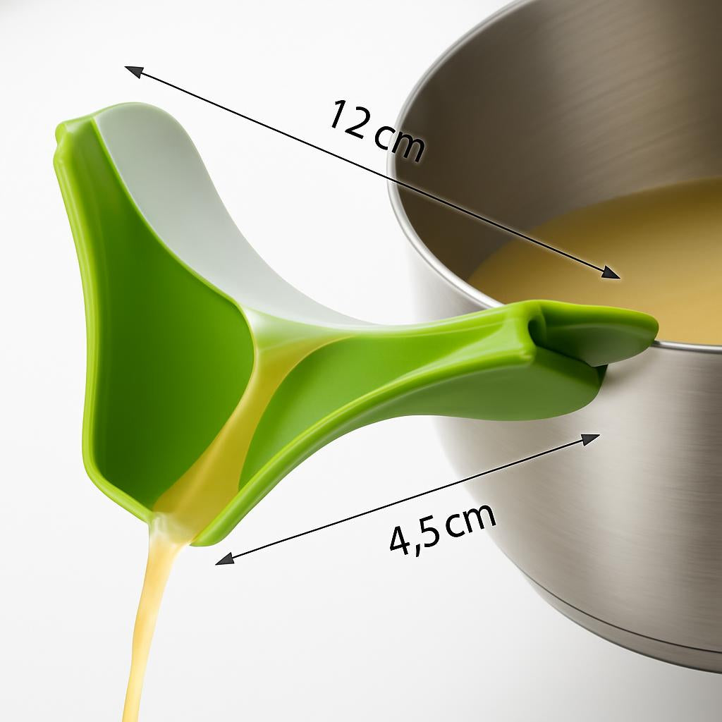Green Silicone Clip-On Pot Spout for Spill-Free Pouring