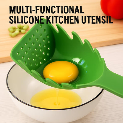 Green Multi-Functional Silicone Kitchen Utensil - Spoon and Tongs Combo