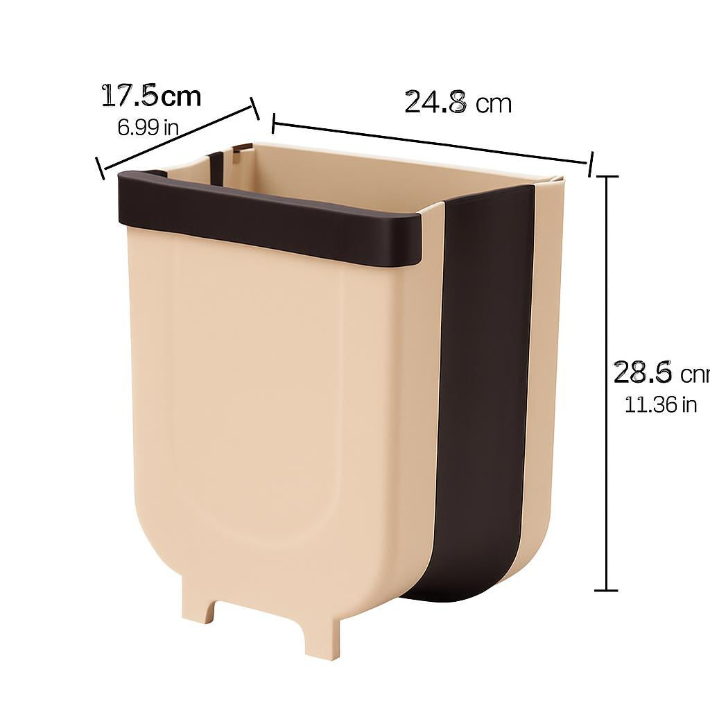 Collapsible Hanging Trash Bin for Kitchen Cabinets - Space-Saving & Eco-Friendly