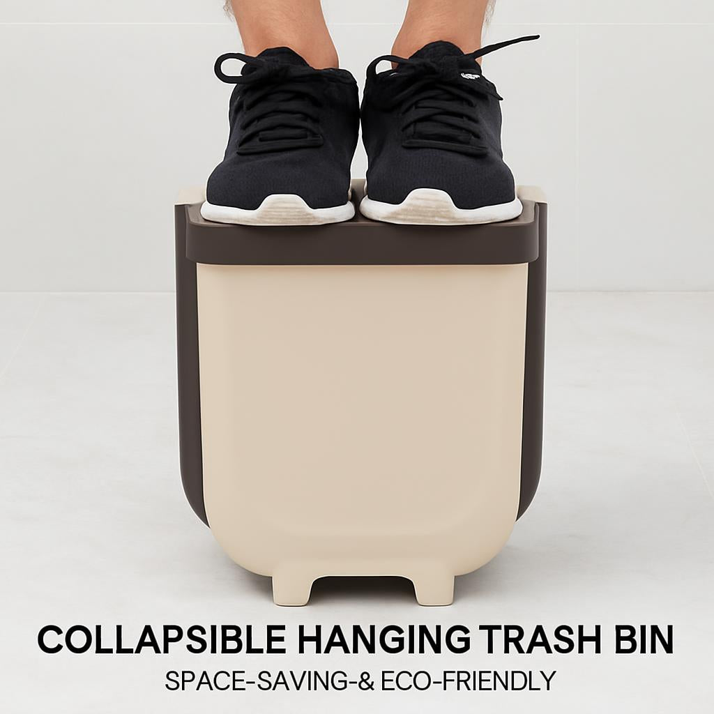 Collapsible Hanging Trash Bin for Kitchen Cabinets - Space-Saving & Eco-Friendly