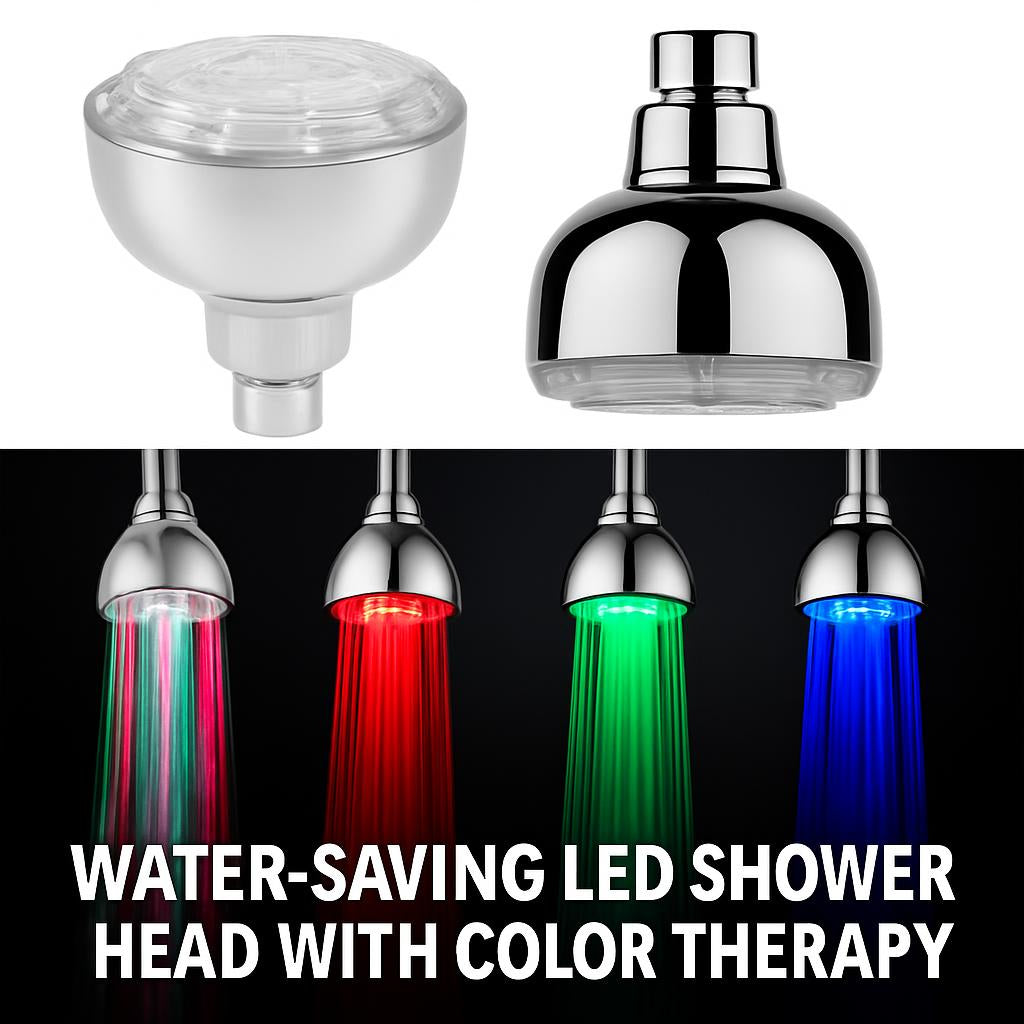 Water-Saving LED Shower Head with Color Therapy