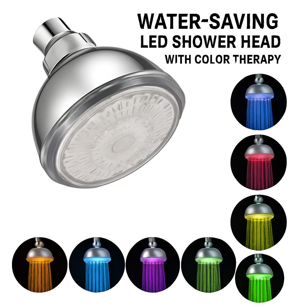 Water-Saving LED Shower Head with Color Therapy