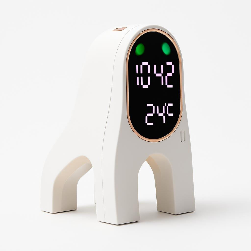 Eco-Friendly White Digital Alarm Clock