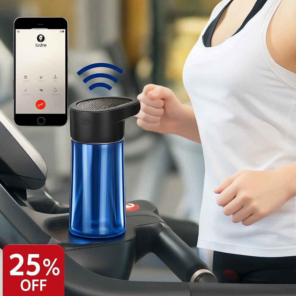 Smart sports water bottle with Bluetooth speaker and hands-free calling