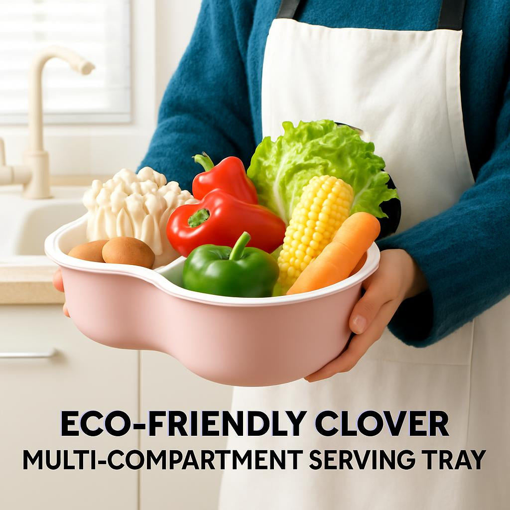 Eco-Friendly Clover Multi-Compartment Serving Tray