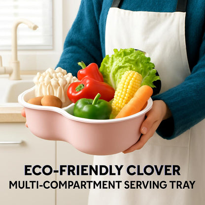 Eco-Friendly Clover Multi-Compartment Serving Tray