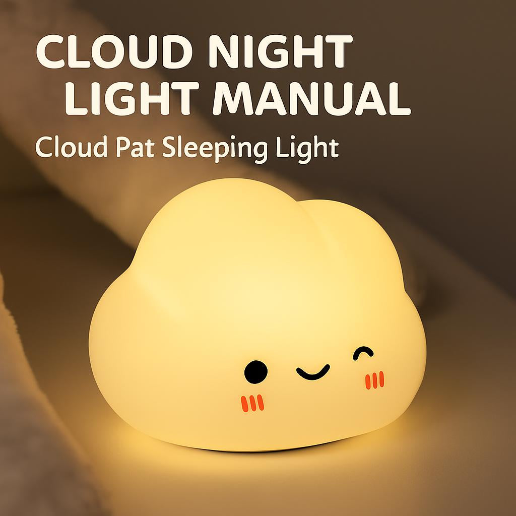 Cloud Pat Eco-Friendly Night Light in Warm Yellow LED Cloud Shape