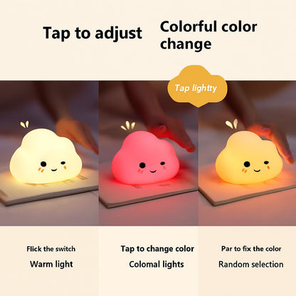 Cloud Pat Eco-Friendly Night Light - Warm Yellow LED Cloud Shape