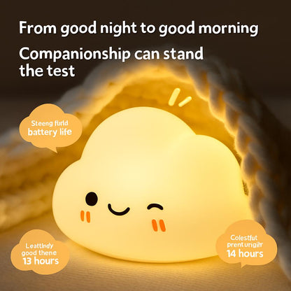 Cloud Pat Eco-Friendly Night Light - Warm Yellow LED Cloud Shape