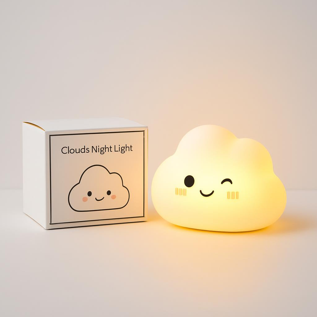 Cloud Pat Eco-Friendly Night Light - Warm Yellow LED Cloud Shape