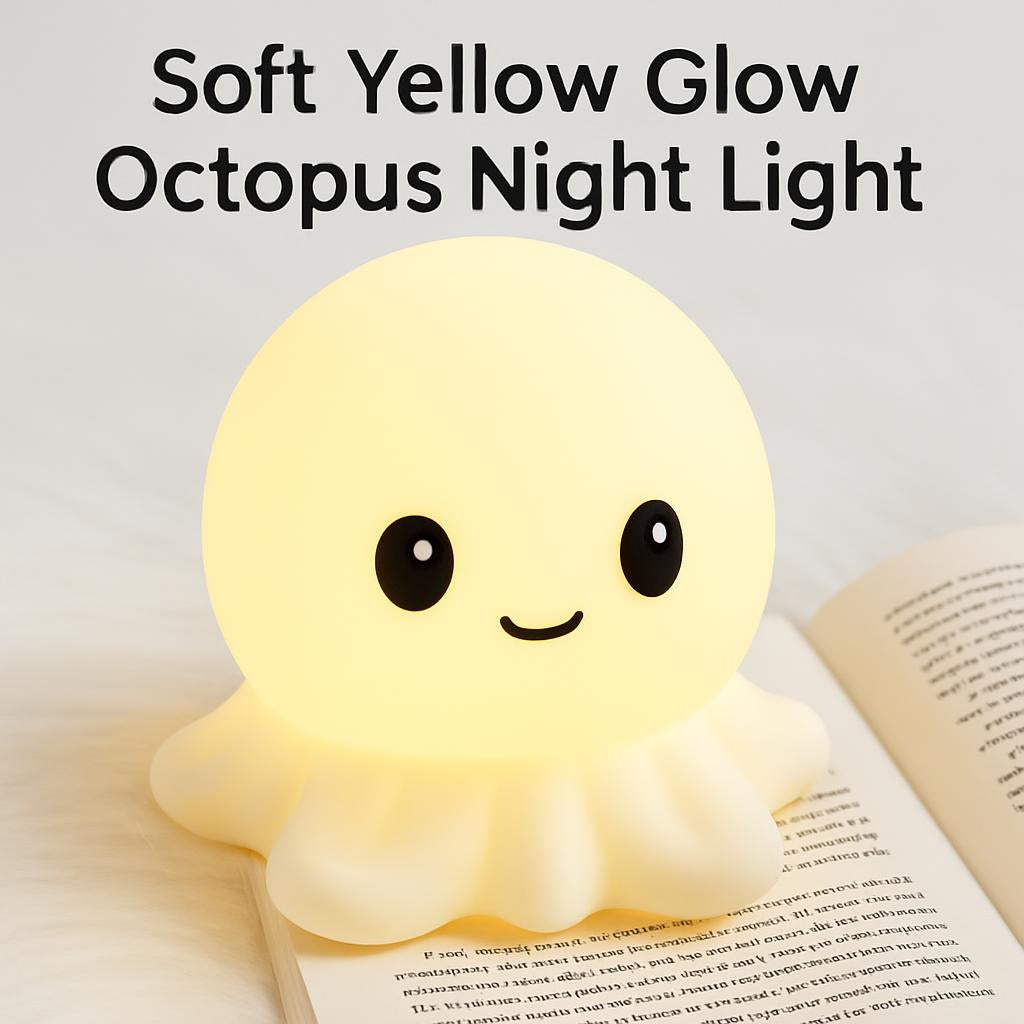 Octopus Night Light with Soft Yellow Glow