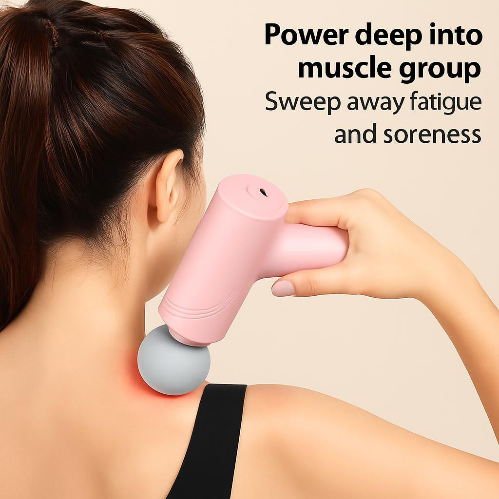 Pink Compact Massage Gun for Muscle Relaxation and Wellness
