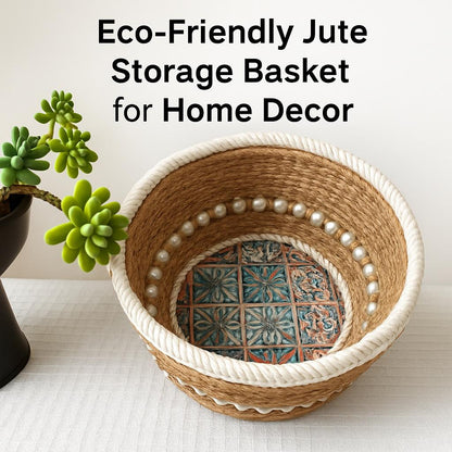 Eco-Friendly Jute Storage Basket for Home Decor