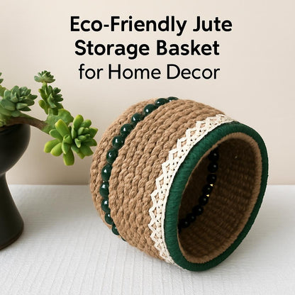 Eco-Friendly Jute Storage Basket for Home Decor