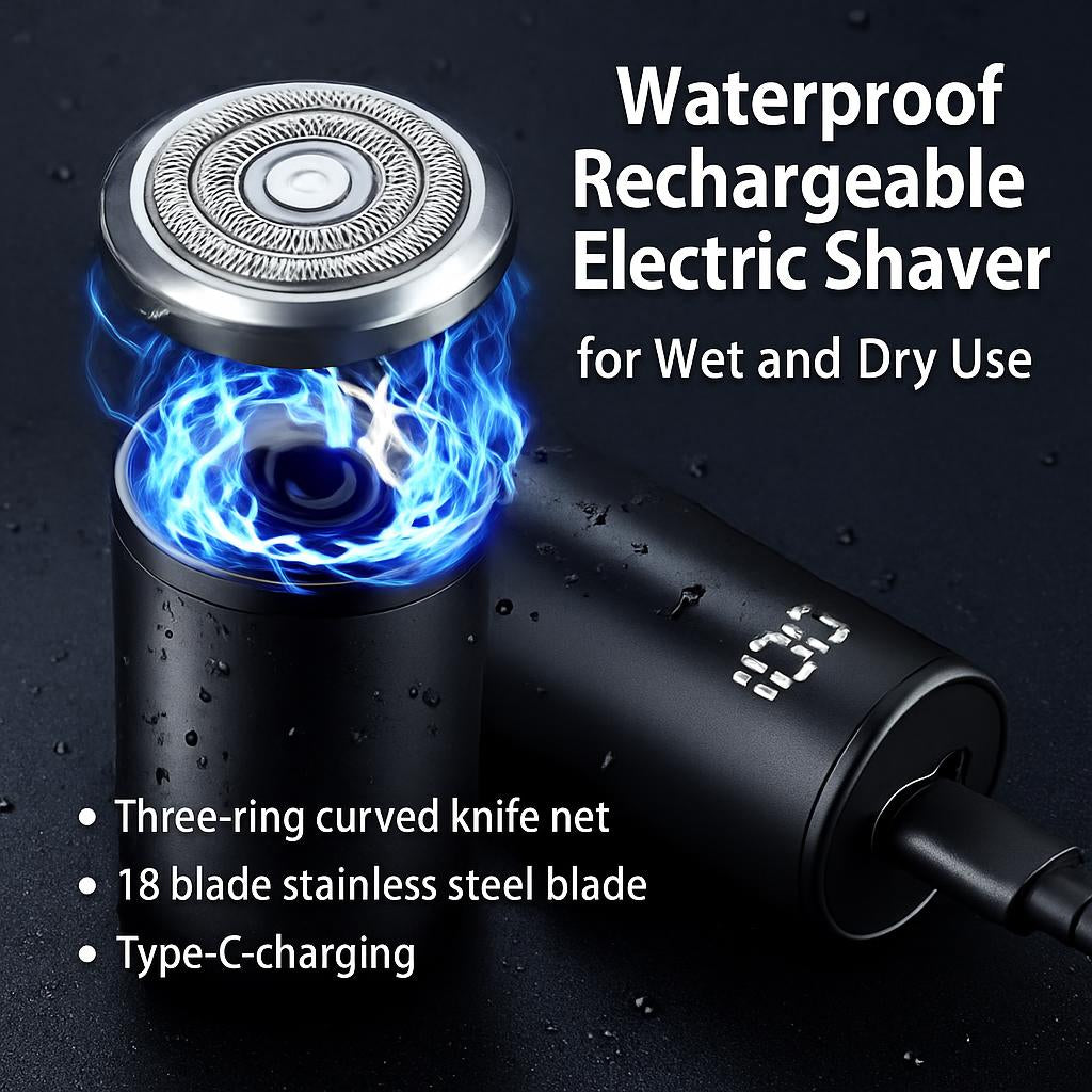 Waterproof Rechargeable Electric Shaver for Wet and Dry Use
