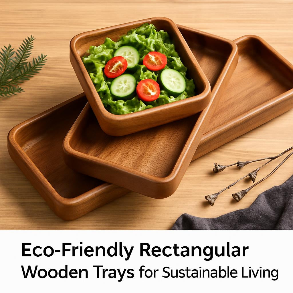 Eco-Friendly Rectangular Wooden Trays for Sustainable Living