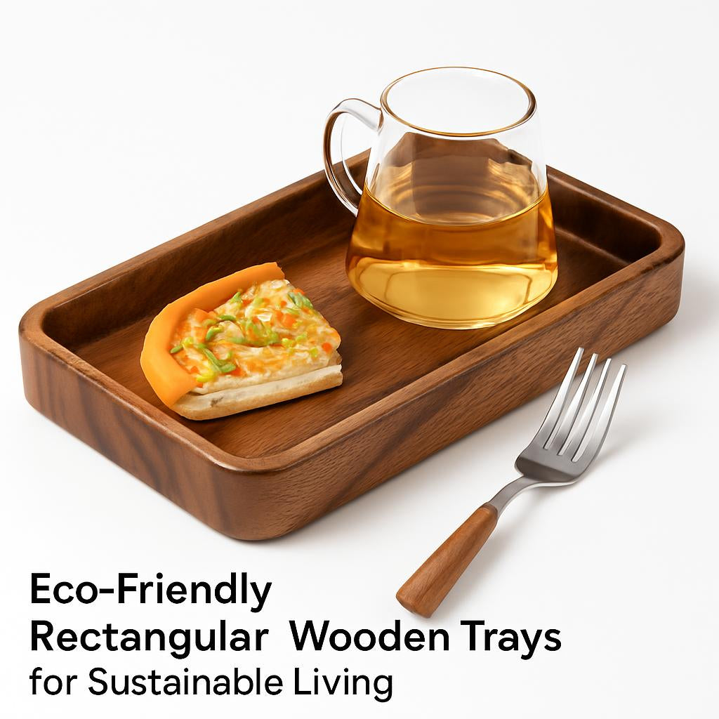 Eco-Friendly Rectangular Wooden Trays for Sustainable Living