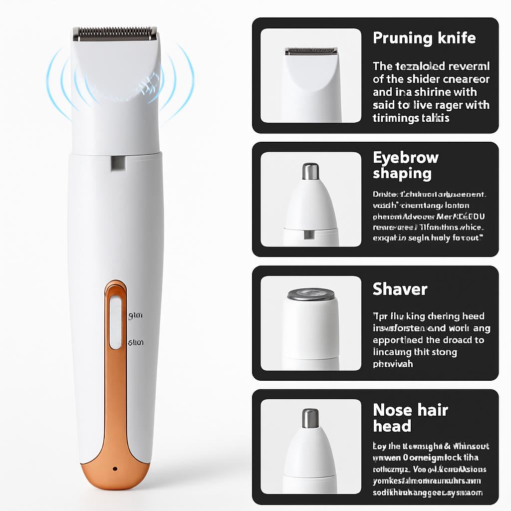 Women's 4-in-1 Electric Multifunctional Shaver - Waterproof & Travel-Ready