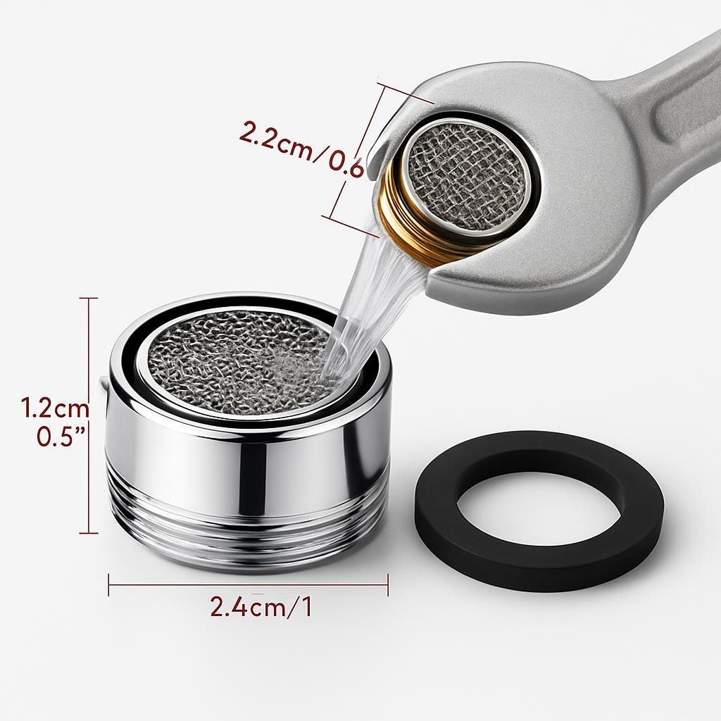 Water-Saving Faucet Bubbler Aerator - Eco-Friendly, Splash-Proof, Durable