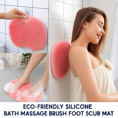 Eco-Friendly Silicone Bath Massage Brush & Foot Scrub Mat