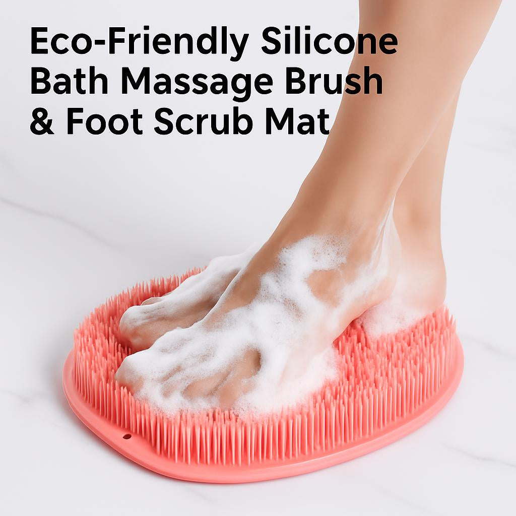 Eco-Friendly Silicone Bath Massage Brush & Foot Scrub Mat