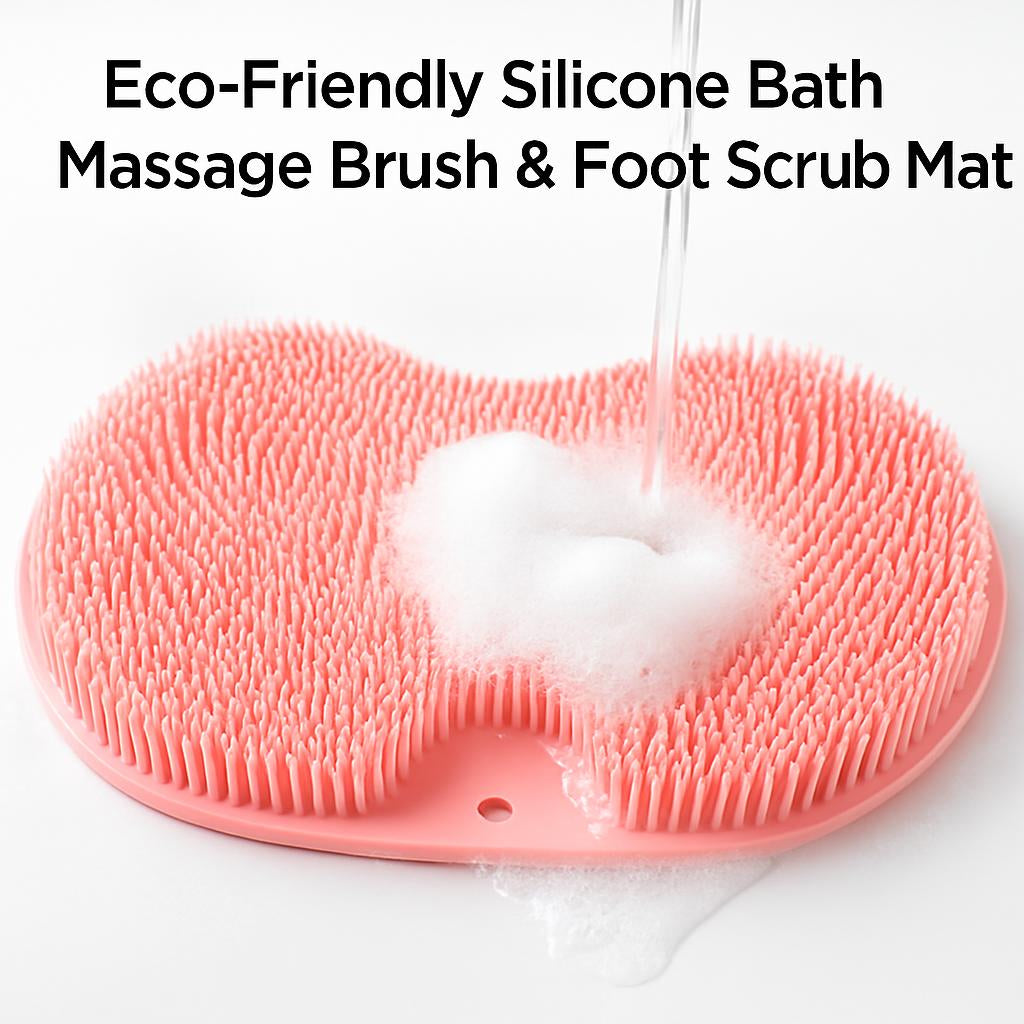 Eco-Friendly Silicone Bath Massage Brush & Foot Scrub Mat