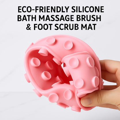 Eco-Friendly Silicone Bath Massage Brush & Foot Scrub Mat