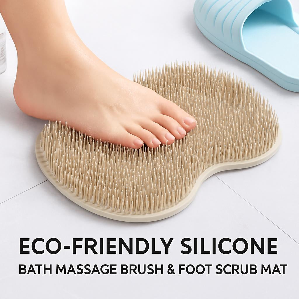 Eco-Friendly Silicone Bath Massage Brush & Foot Scrub Mat