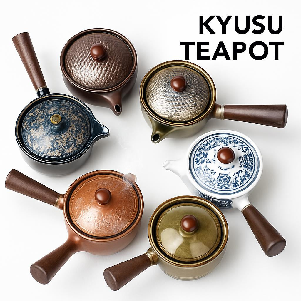 Eco-Friendly Ceramic Teapot with Wooden Grip and Filter