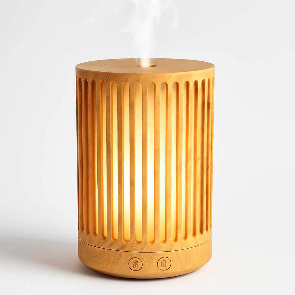 Natural Wood Air Diffuser with Vertical Slats