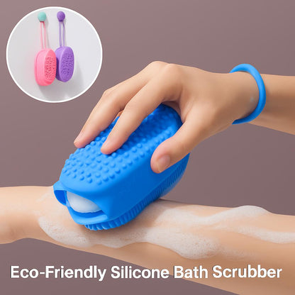 Eco-Friendly Silicone Bath Scrubber in Blue