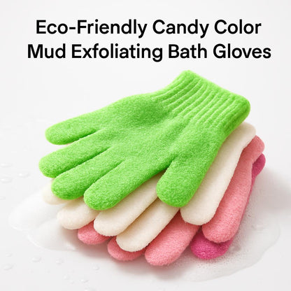 Eco-Friendly Candy Color Mud Exfoliating Bath Gloves