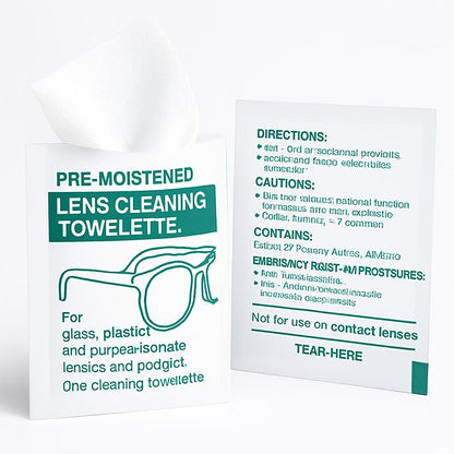 Biodegradable Lens Cleaning Towelettes - Eco-Friendly, Plastic-Free Wipes