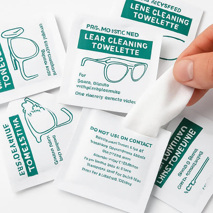 Biodegradable Lens Cleaning Towelettes - Eco-Friendly, Plastic-Free Wipes