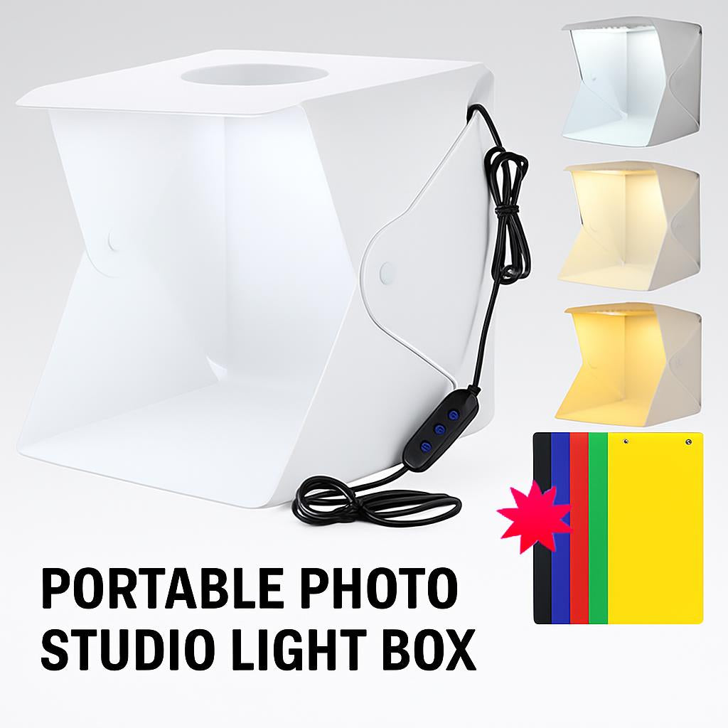 Portable Photo Studio Light Box with Multi-Colored Backdrops