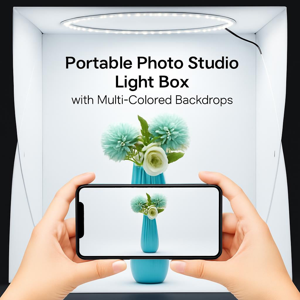 Portable Photo Studio Light Box with Multi-Colored Backdrops