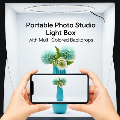 Portable Photo Studio Light Box with Multi-Colored Backdrops