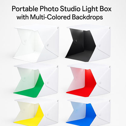 Portable Photo Studio Light Box with Multi-Colored Backdrops