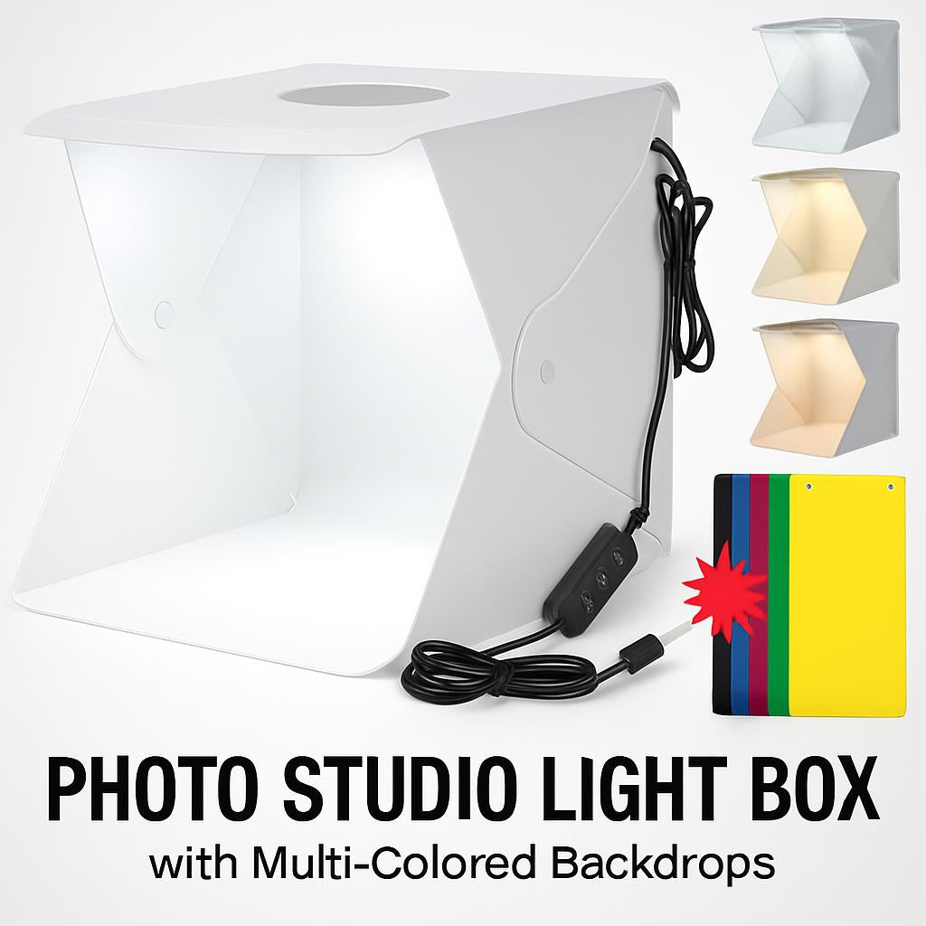Portable Photo Studio Light Box with Multi-Colored Backdrops