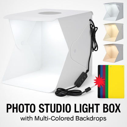 Portable Photo Studio Light Box with Multi-Colored Backdrops