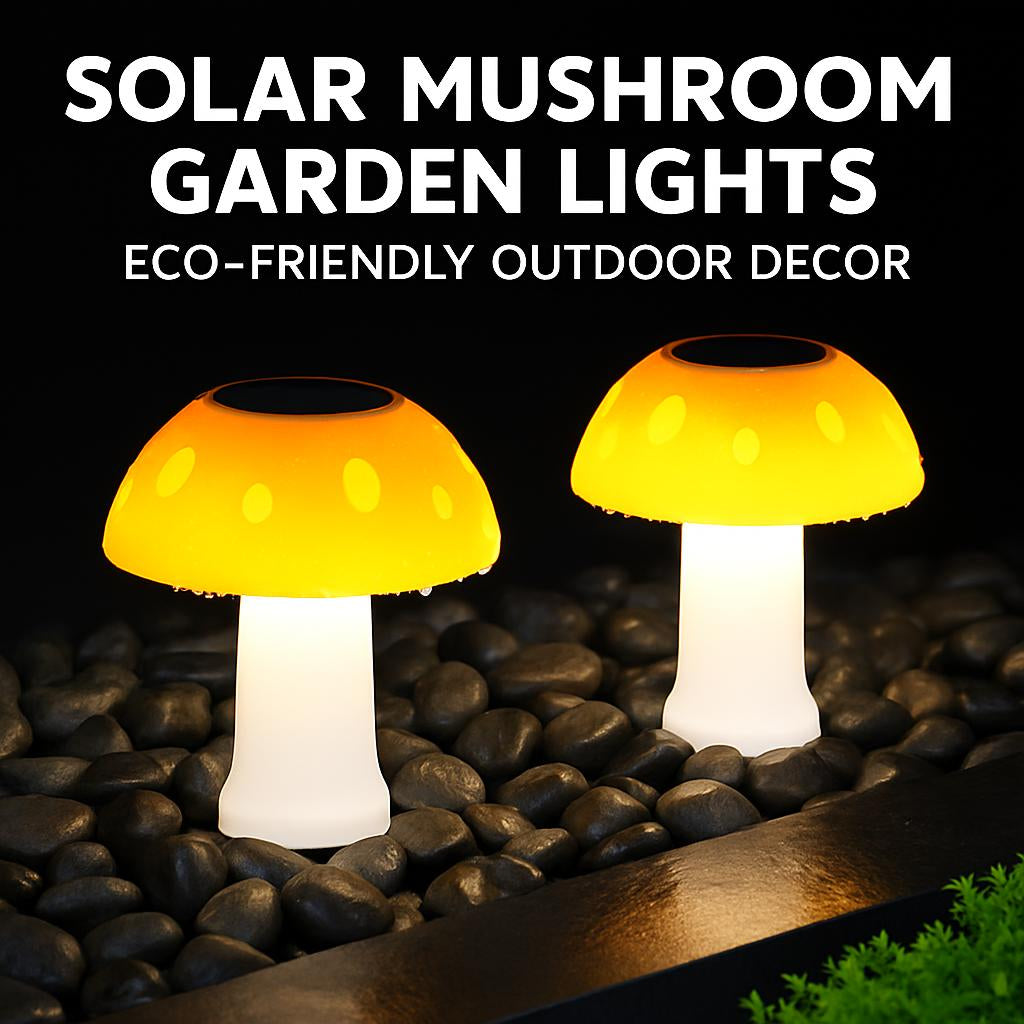 Solar Mushroom Garden Lights - Eco-Friendly Outdoor Décor