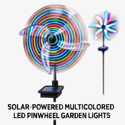 Solar-Powered Multicolored LED Pinwheel Garden Lights