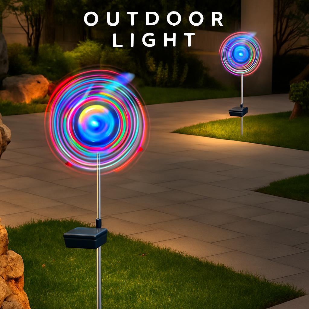 Solar-Powered Multicolored LED Pinwheel Garden Lights