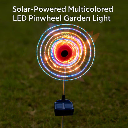 Solar-Powered Multicolored LED Pinwheel Garden Lights