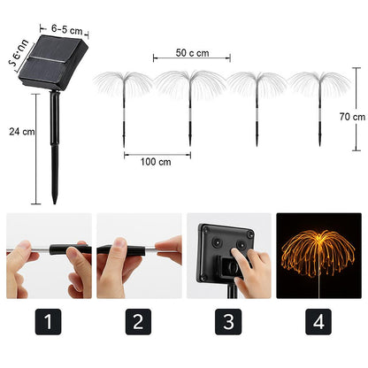 Solar-Powered Multicolor Fiber Optic Garden Lights